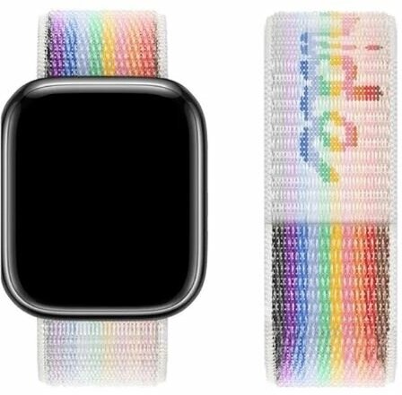 Ремешок для Apple Watch 38/40/41mm HOCO WA02 Original series loop-type nylon нейлоновый белый радужный