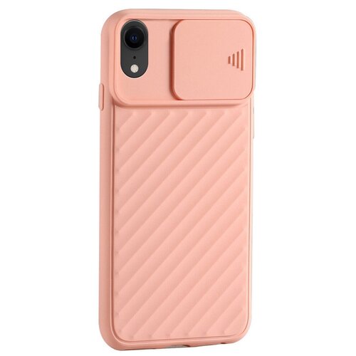 фото Чехол силиконовый для iphone xr 6.1 со шторкой для камеры розовый grand price