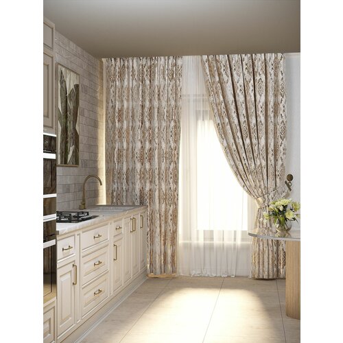 Комплект штор Дарсия с рисунком (р1) 37/1795-2 1,5*2,5 2шт(бежевый)
