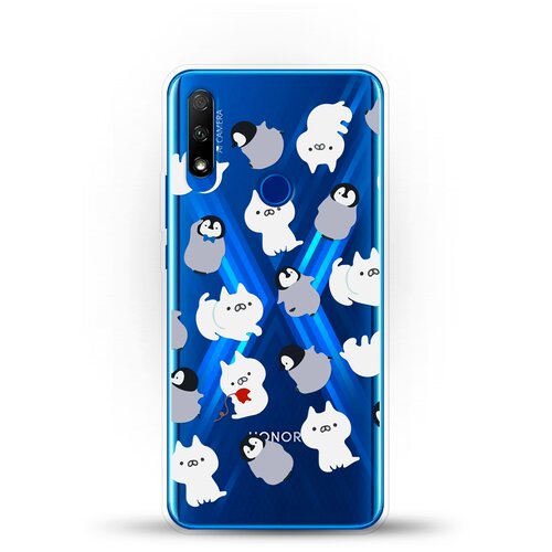 фото Силиконовый чехол котики и пингвины на honor 9x andy & paul