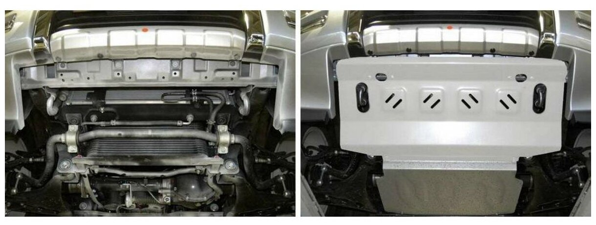 Защита радиатора Rival Mitsubishi Pajero IV 2007-..., алюминий 4 мм - фото №3