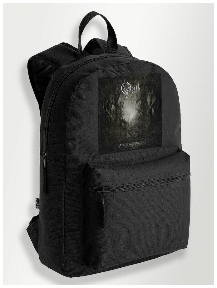 Черный школьный рюкзак с DTF печатью музыка опиф Opeth, авангард - 176