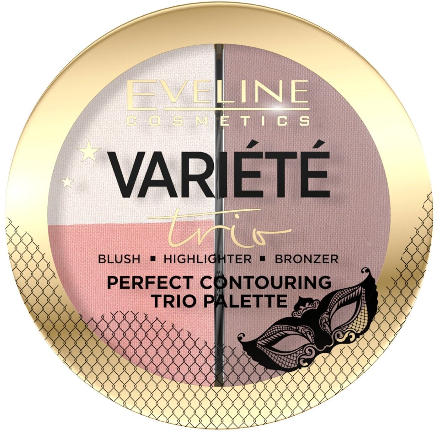 Палетка для контурирования лица Eveline Variete Perfect Contouring Trio Palette