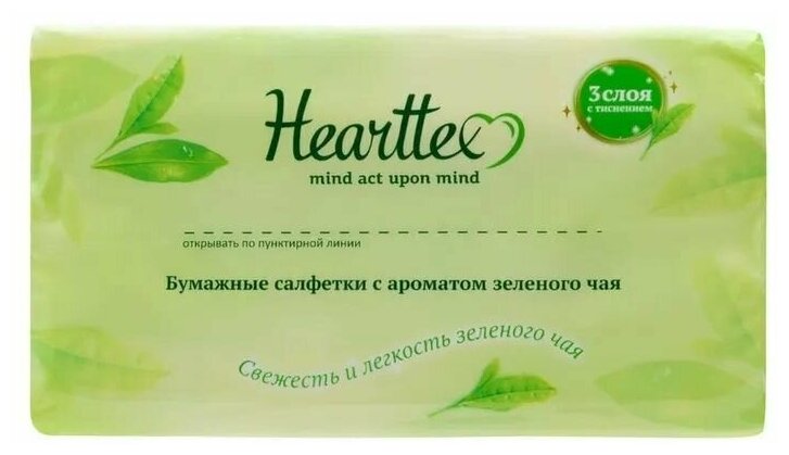 Салфетки бумажные Hearttex в мягкой упаковке 3сл. 6 упаковок по 100 салфеток - фотография № 6