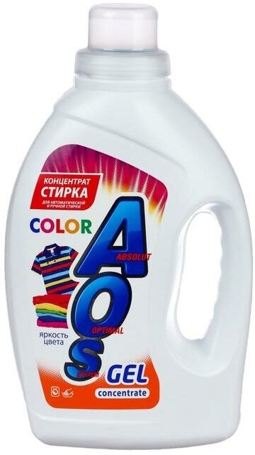 Жидкое средство для стирки Aos Color, гель, для цветных тканей, 1.3 л