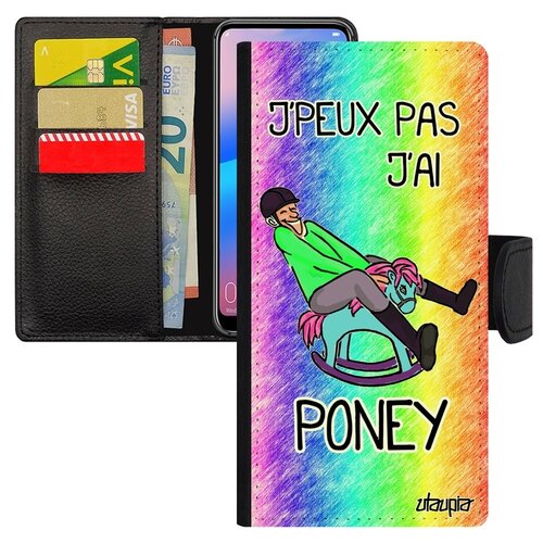 фото Чехол-книжка на смартфон galaxy a10, "не могу - у меня пони!" карикатура шутка utaupia