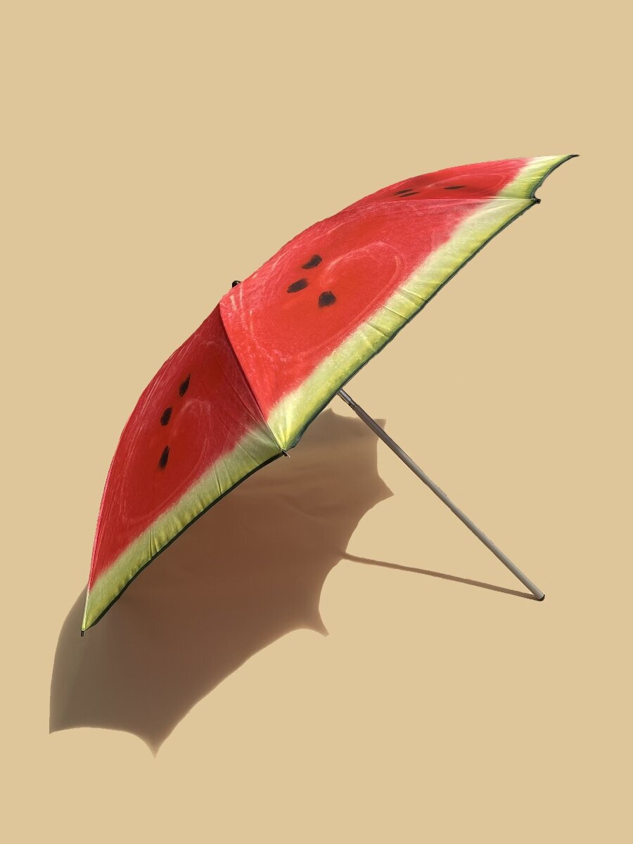 Зонт пляжный с наклоном, с чехлом, 200 см Арбуз