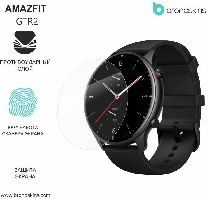 Защитная пленка для часов Amazfit GTR 2 (Матовая, Защита экрана FullScreen)