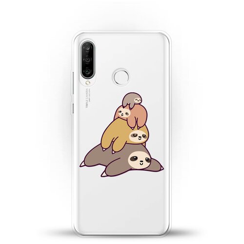 фото Силиконовый чехол 4 ленивца на huawei nova 4e andy & paul