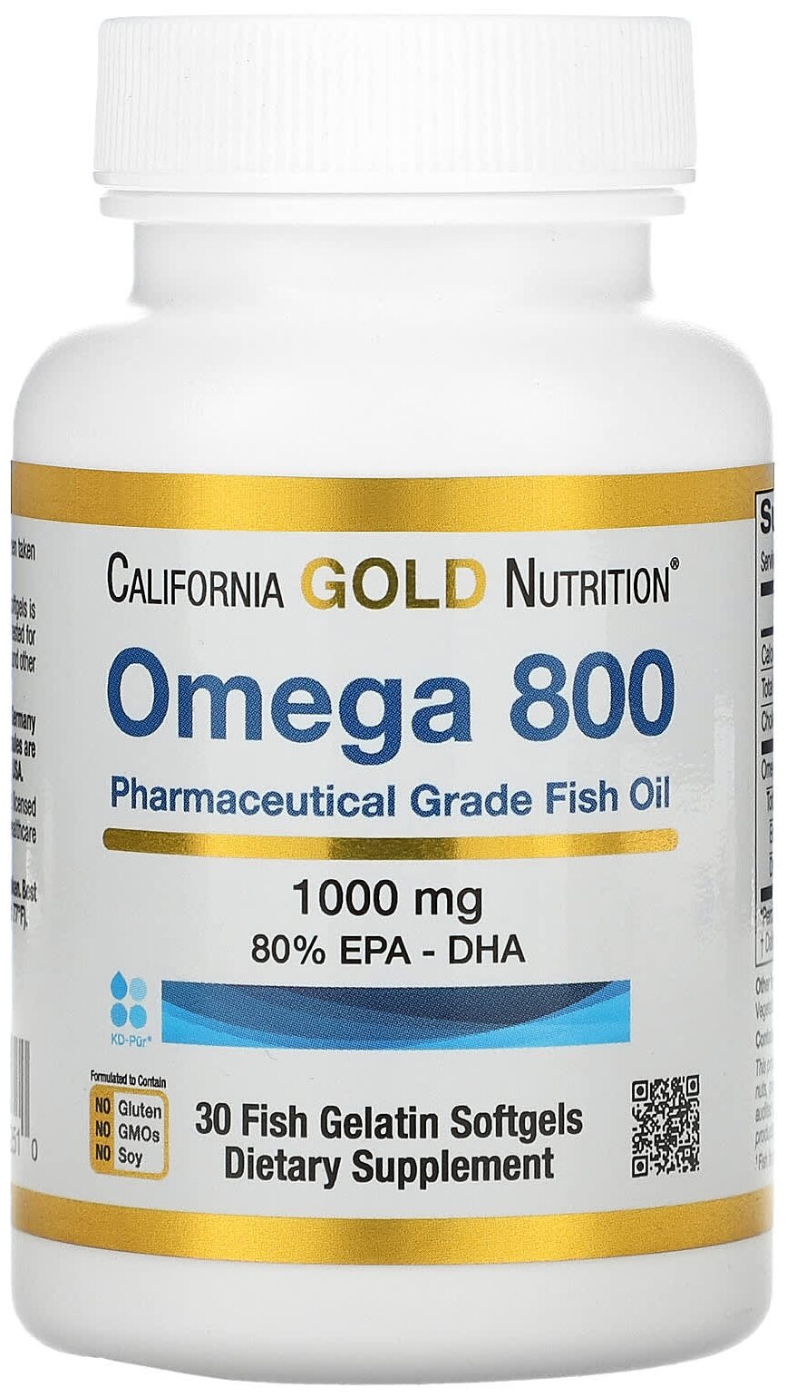 California Gold Nutrition Omega 800 Fish oil капс., 300 г, 30 шт.