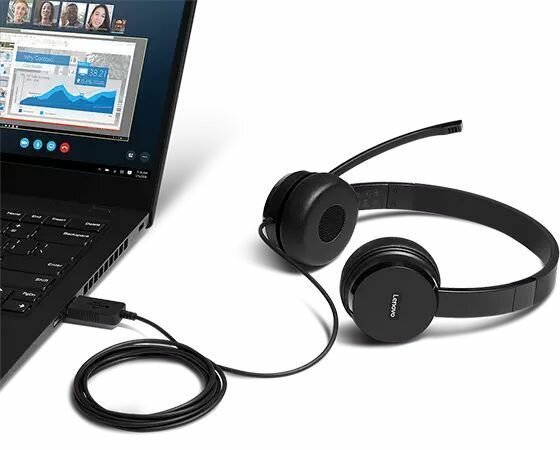 Наушники Lenovo 100, черный - фото №4