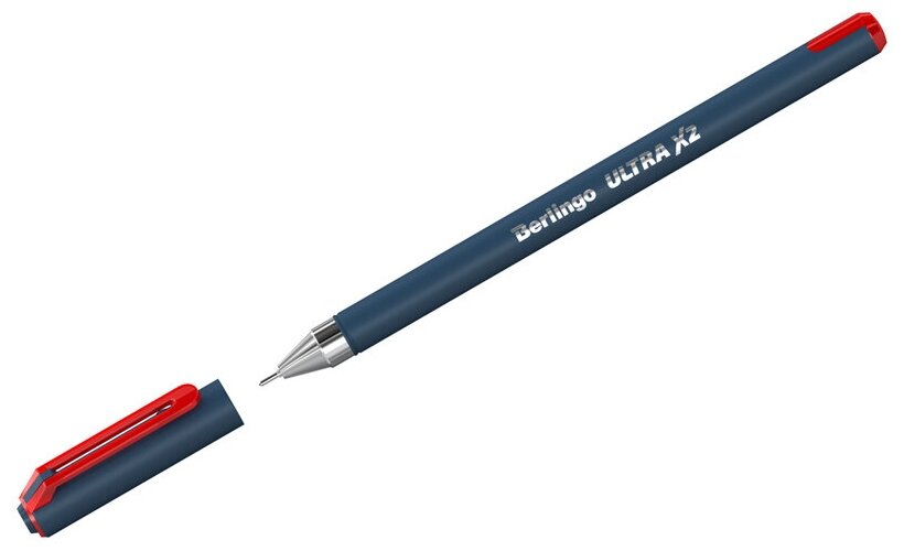 Ручка шариковая Berlingo "Ultra X2", красная, 0,7, игольчатый стержень (арт. 309753)