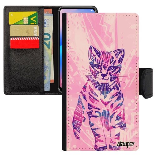 фото Чехол-книжка на мобильный xiaomi mi 8 lite, "кот" дикий бенгальский utaupia