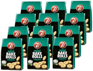 7DAYS Сухарики мини Bake Rolls с приправой сметана и лук 12шт. Х 80г