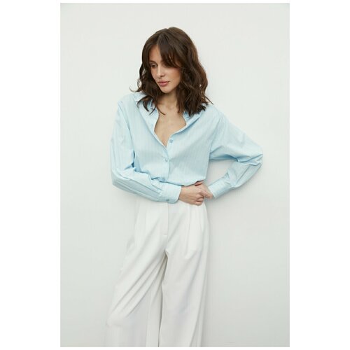 фото Рубашка из хлопка logomania (голубой) (m) charmstore