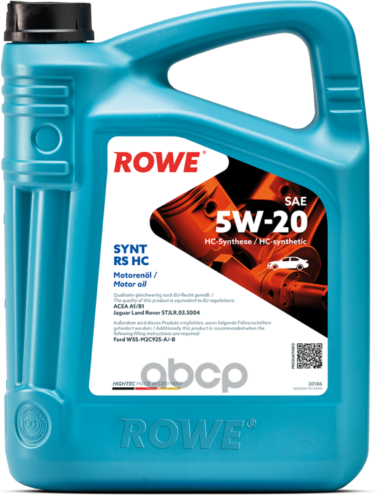 ROWE Масло Мот. Rowe Hightec Synt Rs Sae 5W-20 5Л. Germany