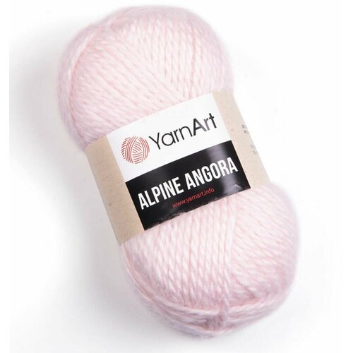 фото Пряжа для вязания yarnart 'alpine angora' 150гр 150м (20% шерсть, 80% акрил) (340 нежно-розовый), 3 мотка