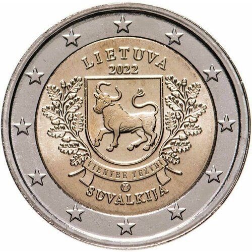 Памятная монета 2 евро Сувалкия. Литва, 2022 г. в. Монета в состоянии UNC памятная монета 2 евро 150 лет со дня рождения яна сибелиуса финляндия 2015 г в монета в состоянии unc из ролла