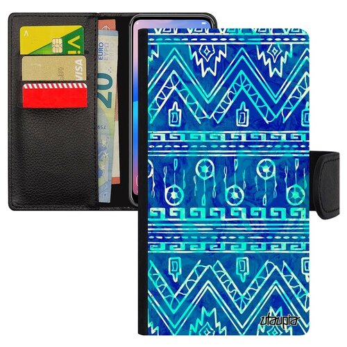 фото Чехол книжка на смартфон iphone 8, "ацтекские мотивы" индейский декор utaupia