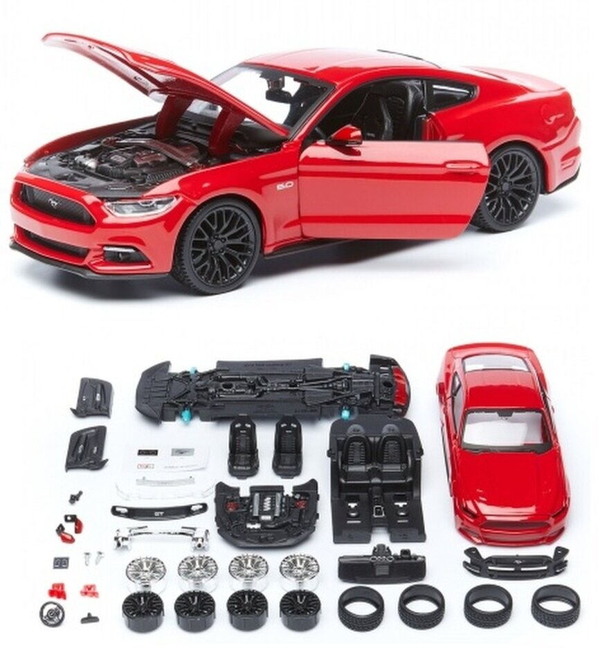 Maisto Модель машины сборная 1:24 "2015 Ford Mustang GT" SPAL, красная - фото №13