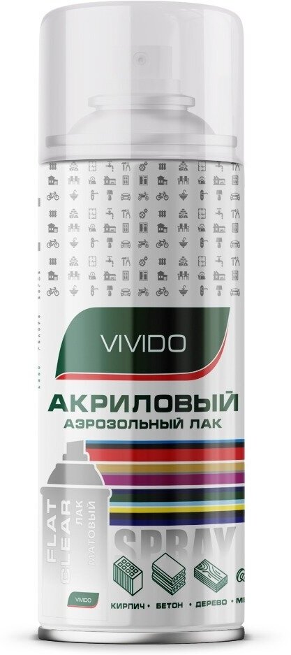 ЛАК матовый аэрозольный на акриловой основе 520мл Vivido