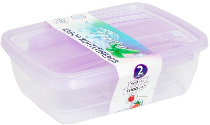 Набор контейнеров Violet Fresco Лаванда 2в1 500+1000мл 2шт
