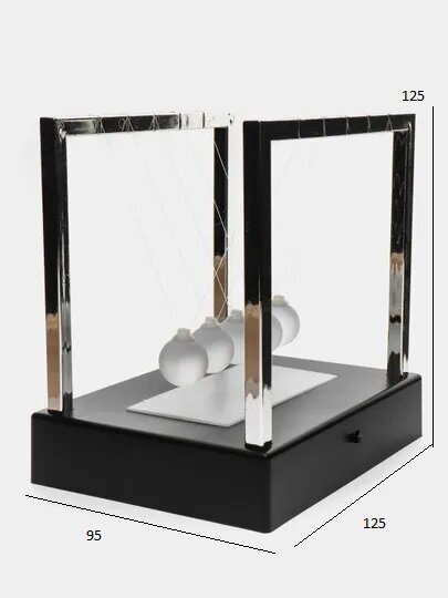 Маятник Ньютона с подсветкой, кинетический маятник черного цвета - фотография № 8
