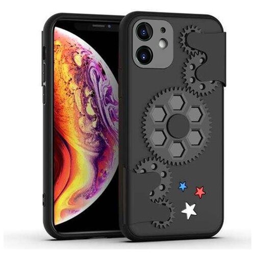 фото Чехол силиконовый для iphone 11 6.1" spinner series (антистресс) черный grand price