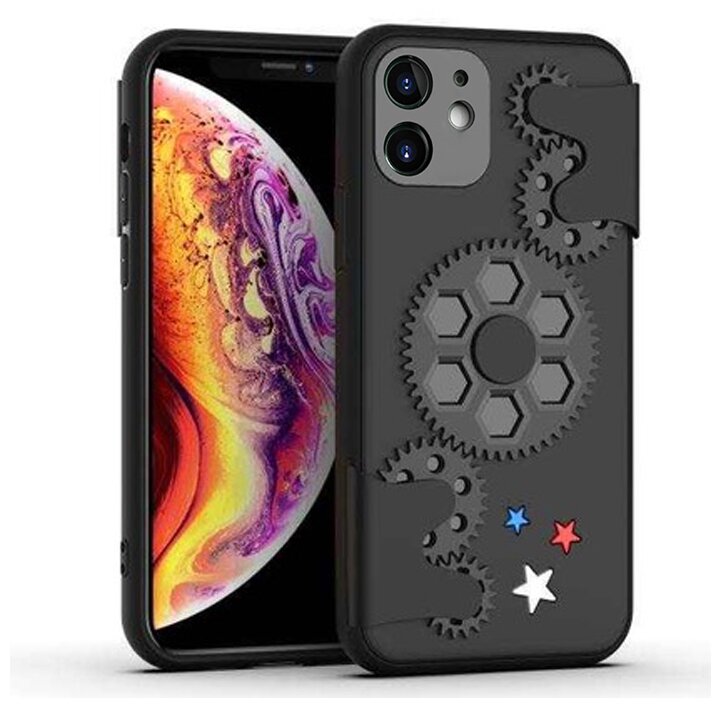 Чехол силиконовый для iPhone 11 6.1" Spinner series (антистресс) черный