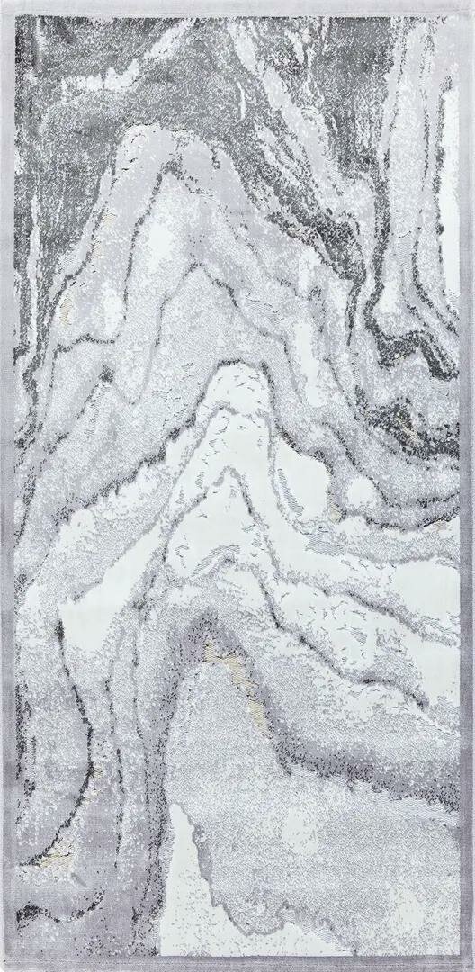 Ковер вискоза Рим 618W 75x150 см цвет светло-серый - фотография № 1