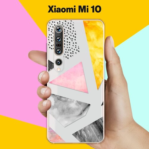 Силиконовый чехол Мраморные треугольники на Xiaomi Mi 10