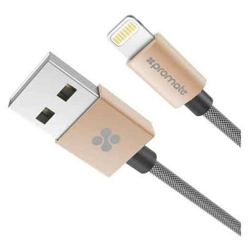 Кабель MFI USB Lightning Promate linkMate-LTF2 (2m) gold 6959144029757