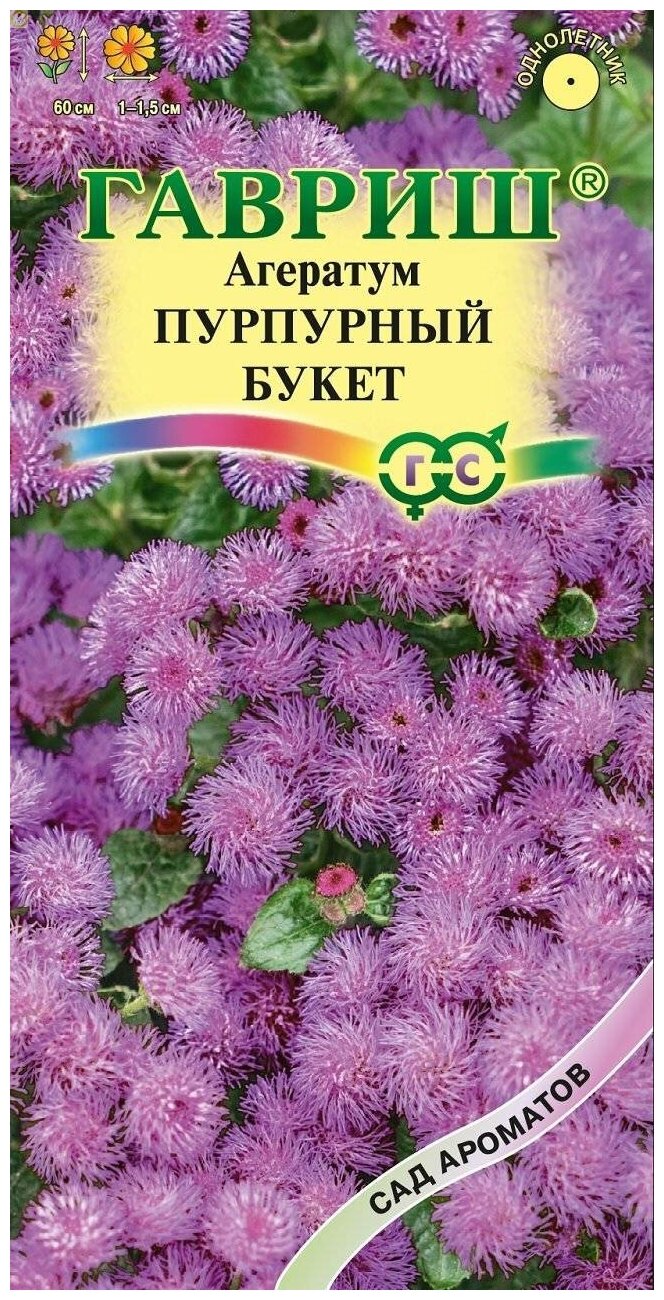 Агератум Пурпурный букет 0,05г Одн 60см (Гавриш) Сад ароматов