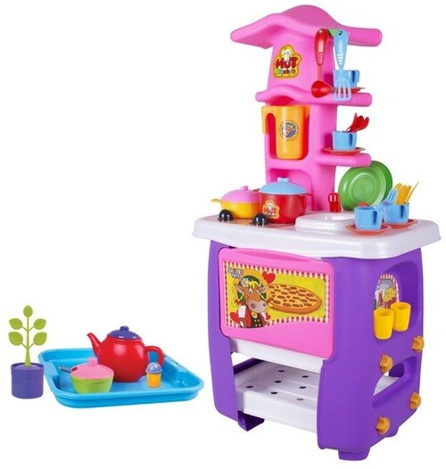 Кухня игровая Zarrin Toys Hut Kitchen, 45 предметов, цвет фиолетово-розовый (M10-1)