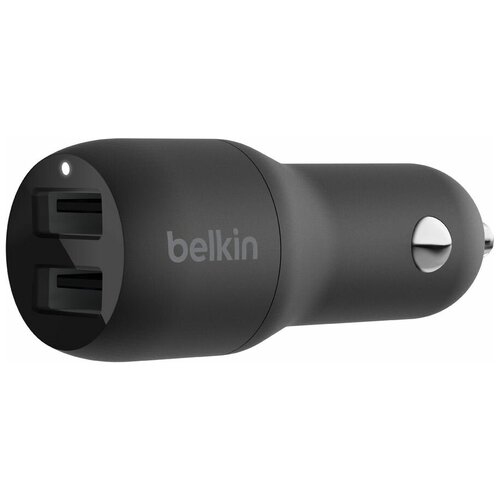 автомобильное зарядное устройство belkin mixit metallic f8m730bt белый АЗУ Belkin 2 USB-A , 12W X2, Черный (CCB001btBK)