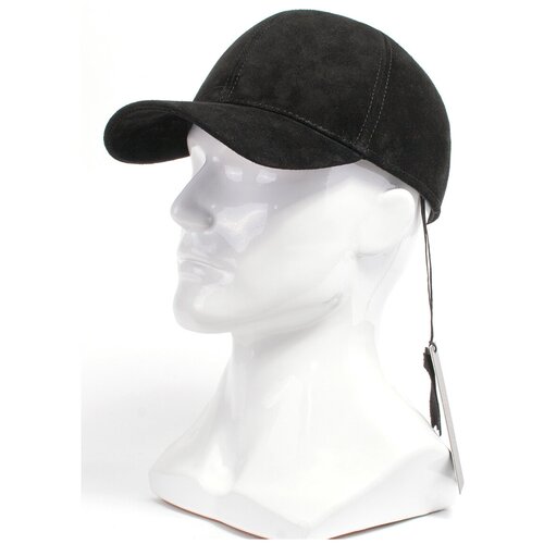 фото Бейсболка antar 209111 из натуральной замши с овчиной, размер 58-59, черный