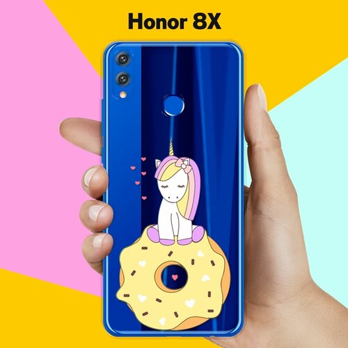 Силиконовый чехол Единорог на пончике на Honor 8X силиконовый чехол единорог на пончике на honor 30