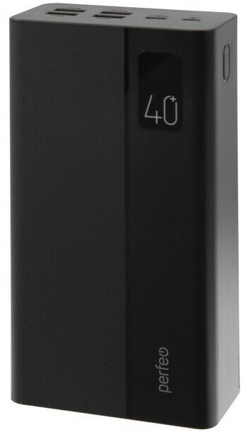 Perfeo Внешний аккумулятор Perfeo MOUNTAINS PF_D0144, 40000 мАч, 4 USB, 3А, быстрая зарядка, черный