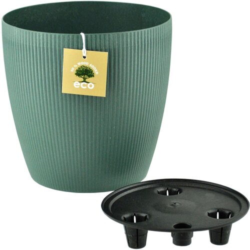 Кашпо д/цветов пластик ЭКО магнолия 5.2л малахит