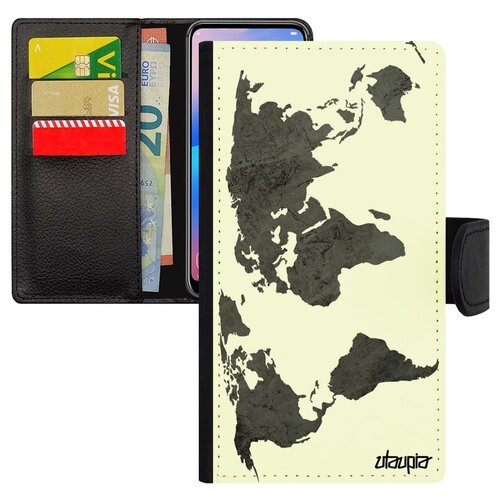 фото Чехол книжка на телефон iphone xs, "карта мира" земля страна utaupia