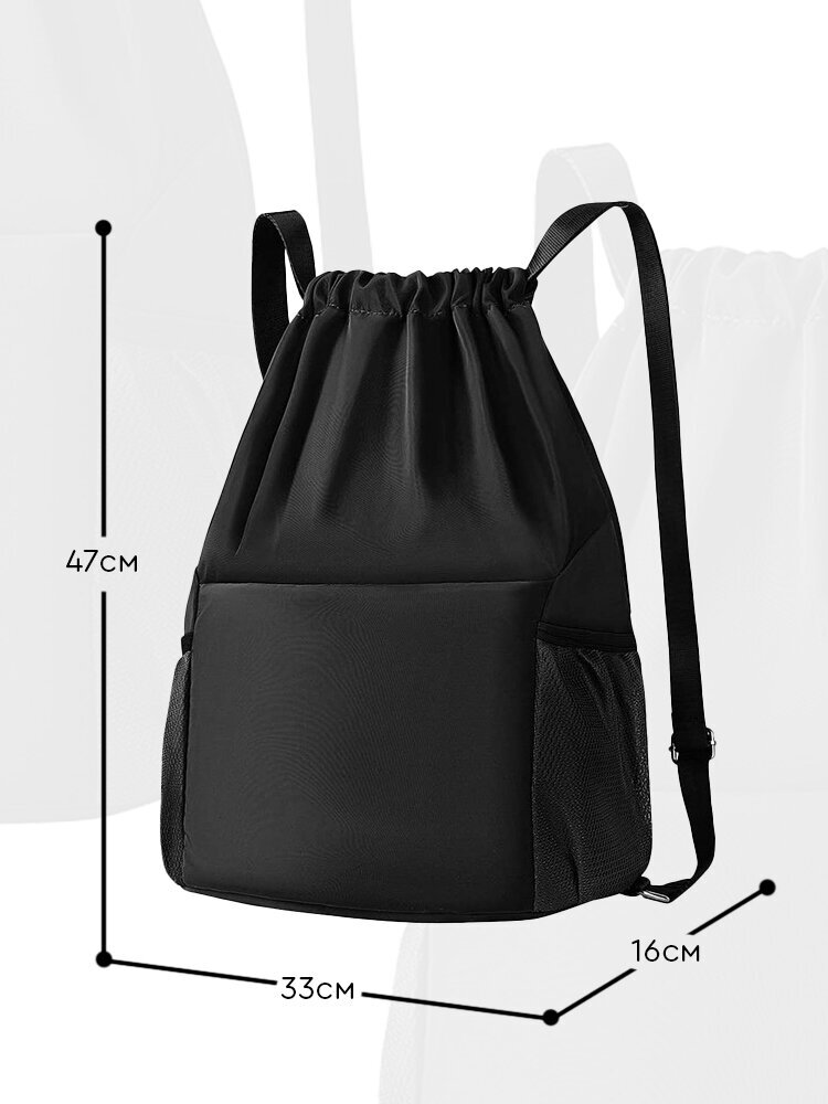 Рюкзак-мешок (черный) UrbanStorm легкий городской спортивный для формы сменной обуви шоппер / сумка \ школьный для учебы мальчиков, девочек