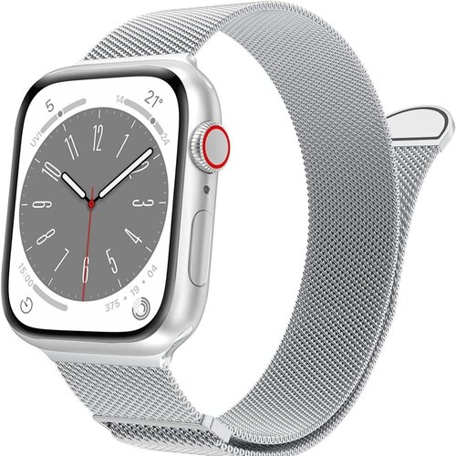 Ремешок для Apple Watch Миланская петля / 42,44,45 мм / M, L / цвет серебристый