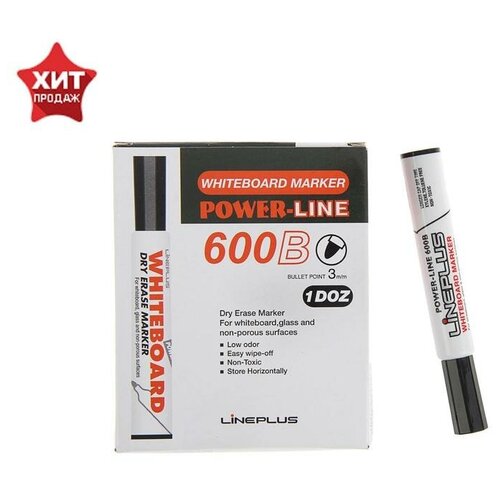 Line Plus Маркер для доски Line Plus 600B, 3.0 мм, чёрный