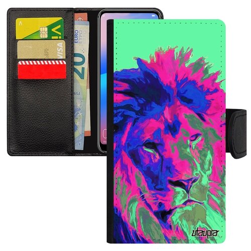 фото Чехол книжка на мобильный samsung galaxy s8, "лев" король африка utaupia