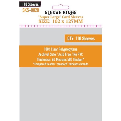 Протекторы для настольных игр Sleeve Kings Super Large (102x127мм) - 110шт, 60 микрон