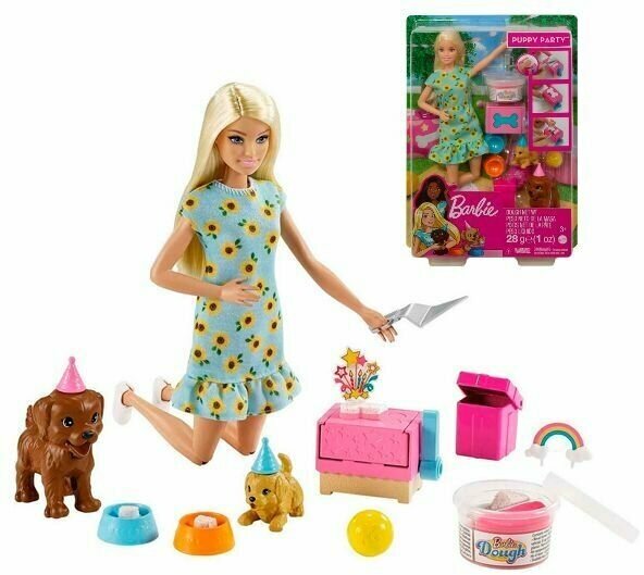 Barbie Игровой набор "Barbie и щенки" Кукла Барби с питомцами и аксессуарами для щенков