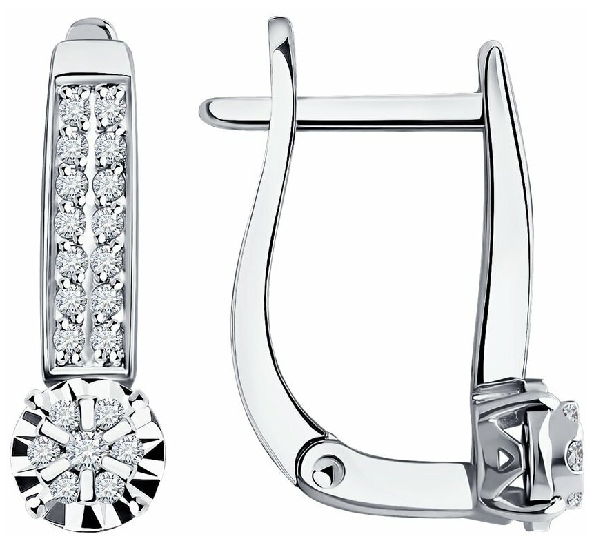 Серьги SOKOLOV Diamonds из белого золота с бриллиантами 1022144-3 