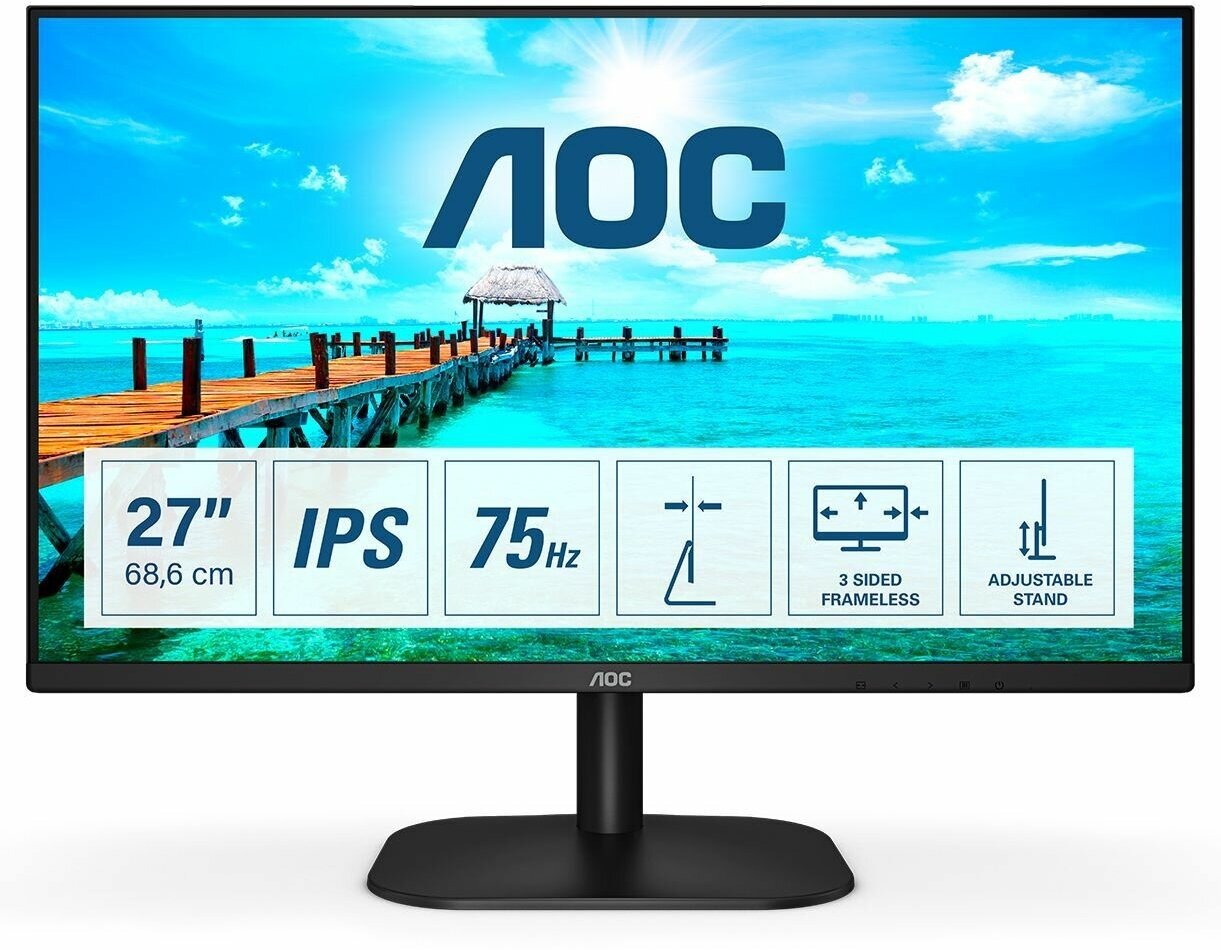 Монитор 27" AOC Value Line 27B2H/EU черный - фотография № 2