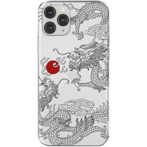 Силиконовый чехол Mcover для Apple iPhone 11 Pro с рисунком Японский дракон инь / аниме силиконовый чехол mcover для apple iphone 7 с рисунком японский дракон инь аниме