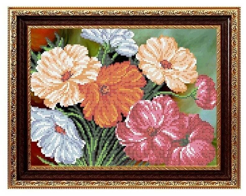 Рисунок на ткани RK LARKES "Цветы", 21x29 см